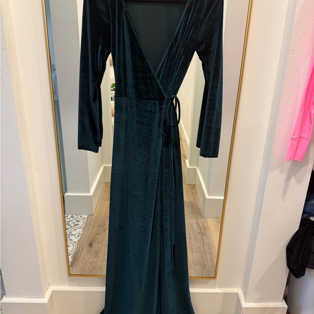 Baltic Born Velvet Wrap Dress in Rich Teal